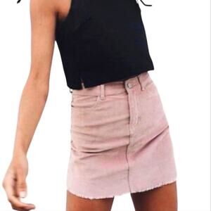 Brandy Melville Juliette Cord Pink Mini Skirt Small